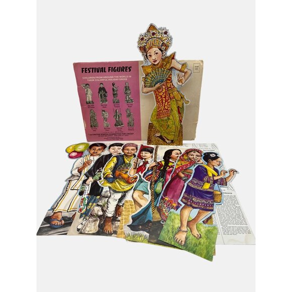 UNICEF Other - Vintage UNICEF Festival Figures Educational Set Children of Asia 1979